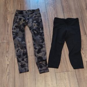 Athleta Kids Camouflage and Black Leggings